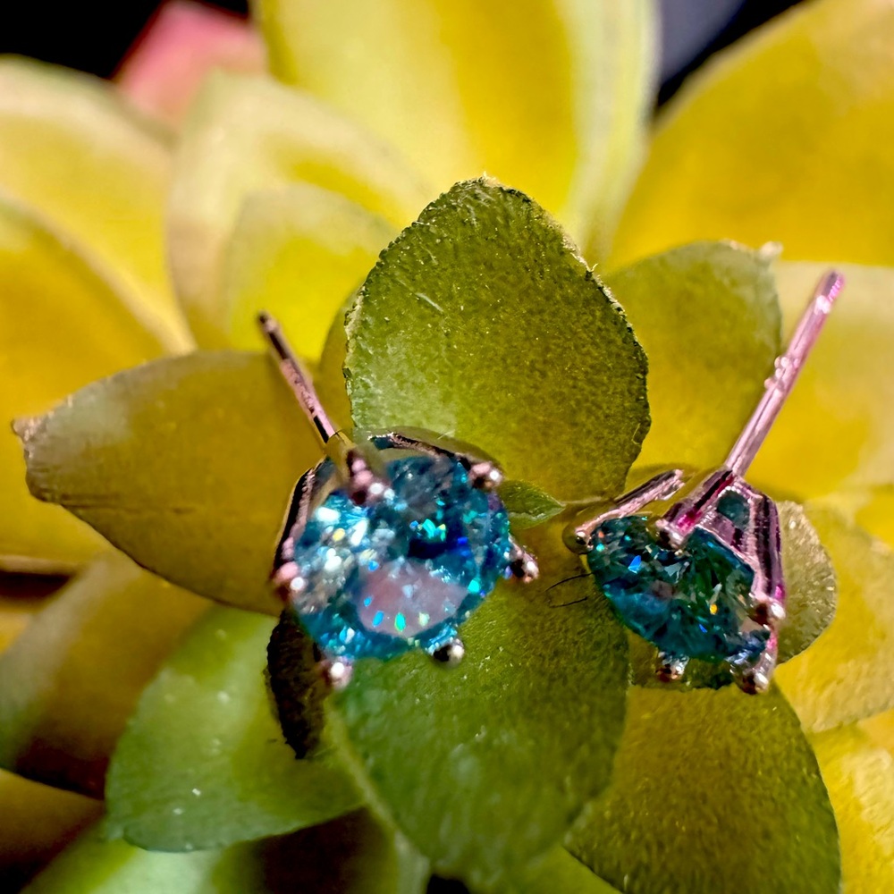 Water 💦 Blue 1ct Earrings